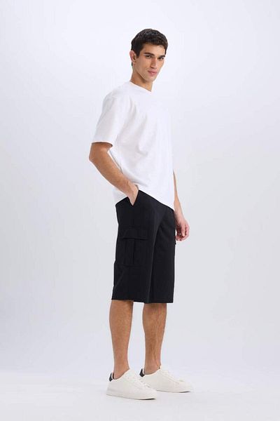 DeFacto New Season Slim Fit Slim Fit Cargo Pocket Basic Plain Capri Shorts