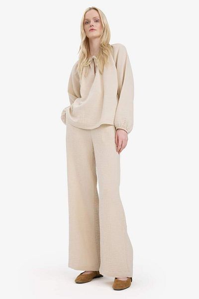 DeFacto New Season Wide Leg Muslin Fabric Palazzo Trousers Double Pockets High Waist Wide Leg