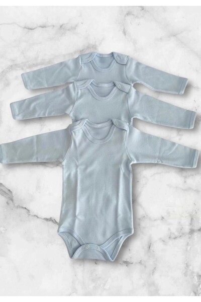 Huglette طقم مكون من 3 قطع من ملابس الأطفال الرضع القطنية بأكمام طويلة