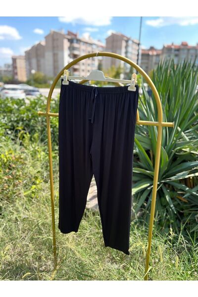 FRESCO SCARFS Pamuklu Viskon Ince Yazlık Cepli Penye Pijama Pantolon Lacivert