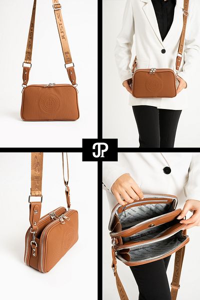 POLOGRAND London Original Just Polo Collection 5 Compartment Luxury Soft Leather Adjustable Cross Strap Shoulder Bag