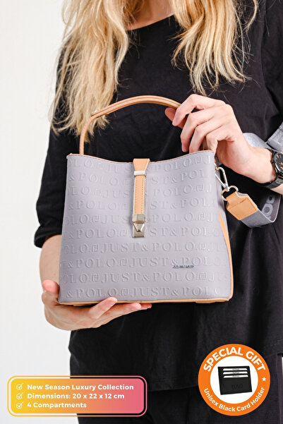 POLOGRAND London Original Just Polo Collection 4 Compartment Luxury Soft Leather Adjustable Cross Strap Shoulder Bag