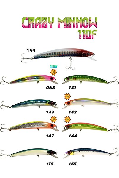 Fujin Crazy Minnow 110F 12gr Rapala Maket Balık - 142-ORANGE YELLOW