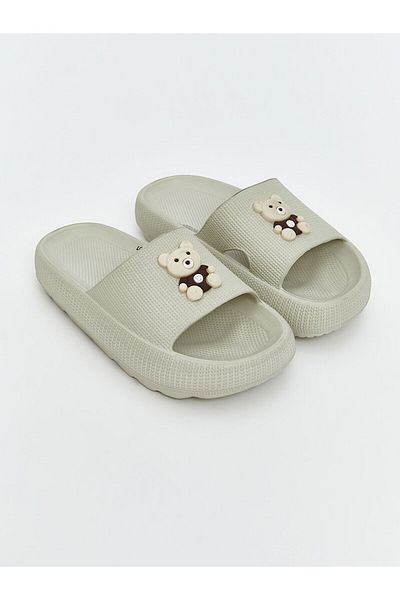 LC Waikiki Bear Printed Girl's Slippers