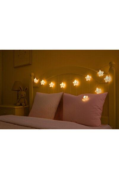 ZUMRANKA Yıldız Gülen Yüz Led Işık Birbirine Bağlı 10 Adet, Pilli