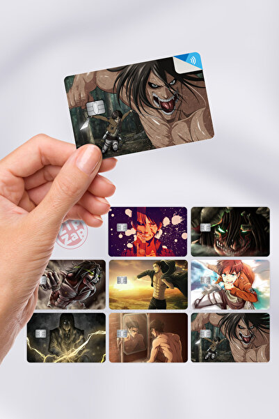ZipZap Eren Jaeger Kart Kaplama Sticker 7 Adet Shingeki No Kyojin Attack On T...