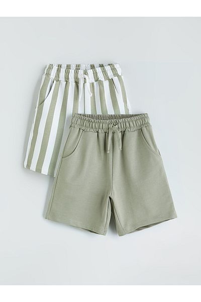 LC Waikiki New Season Boys' Shorts with Elastic Waist 2-Piece - S5Rb83Z1