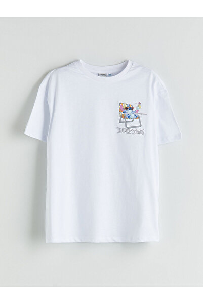 LC Waikiki Nova sezonska okrugla kragna majica za devojčice sa šivanim printo...