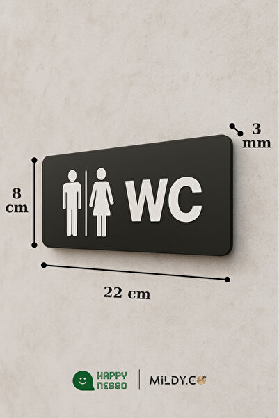Happynesso Wc Yönlendirme Serisinden Erkek & Kadın Tabelası 22 Cm X 8 Cm