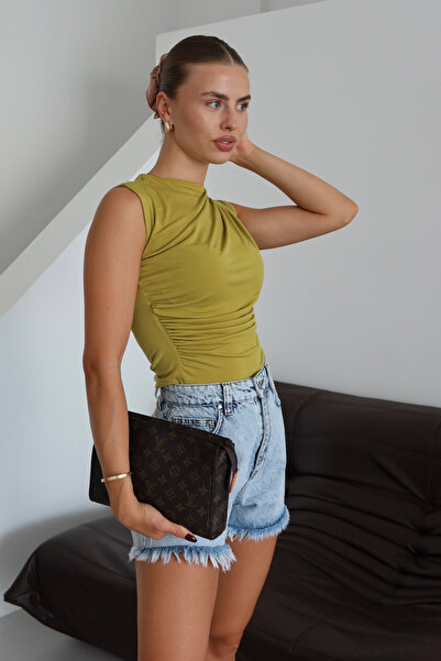 Balenbi Γυναικεία αμάνικη μπλούζα με λεπτομέρεια με κορδόνι 1102