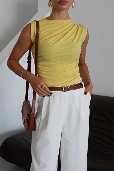 Balenbi Γυναικεία αμάνικη μπλούζα με λεπτομέρεια με κορδόνι 1102