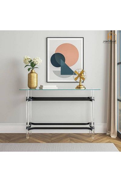 Al Saada Home Reception Console Acrylic - Black - 80 x 40 x 120cm