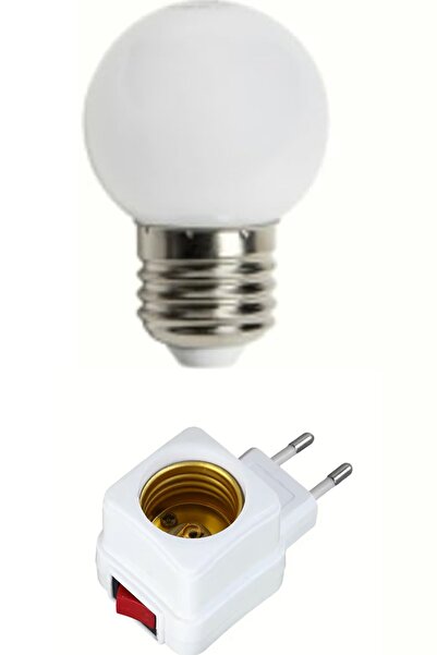 usin Açma Kapama Anahtarlı Duy Fişli + 1w Tasarruflu Renkli E27 Led Gece Lamb...