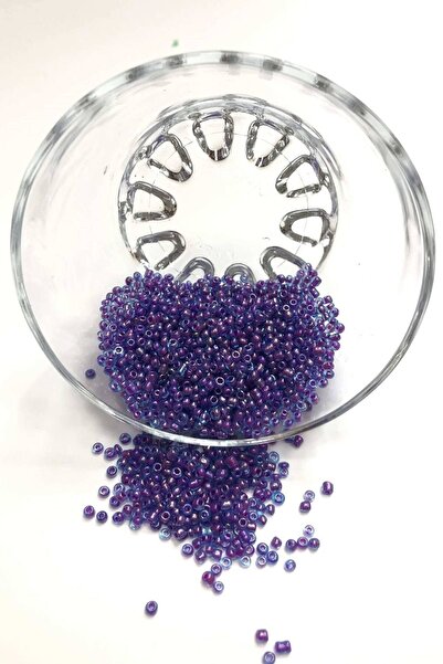 Bontex خرز رملي أرجواني باذنجاني مقاس متوسط ​​3 مم 50 جرام – خرز