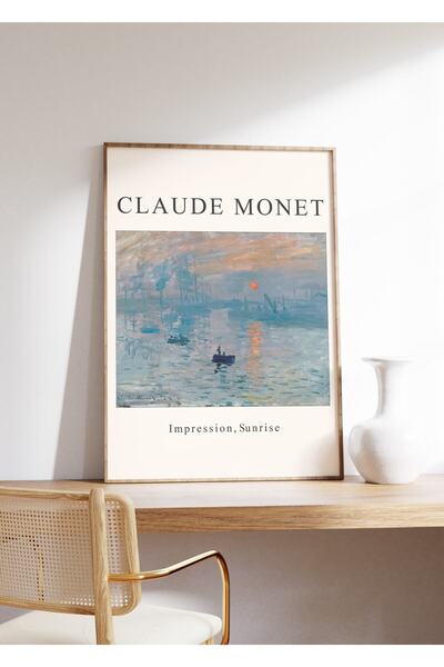 postick Art Modern Duvar Dekor Tasarım Estetik Ev Ofis Salon Claude Monet Impression Sunrise Çerçevesiz Poster