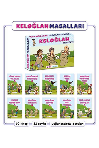 Mavi Deniz Yayınları Mavi Deniz 2. Sınıf Keloğlan Masalları Hikaye Seti 10 Ki...