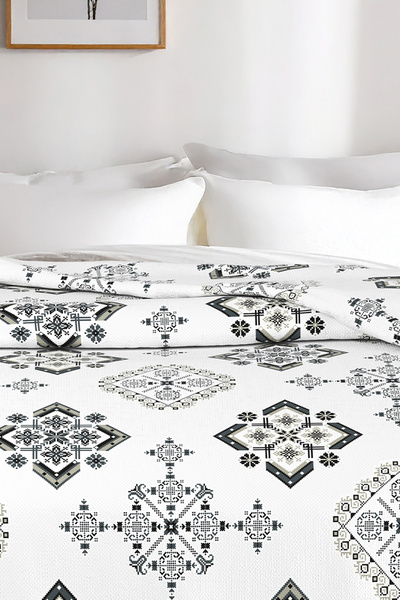 Lorien Crystal Patterned, Jacquard and Printed 100% Cotton Double Pique (Bedding Cover) – 195X235 cm