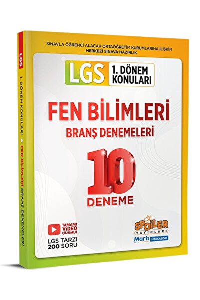 Spoiler Yayınları Spoiler 2024 8. Sınıf Lgs 1. Dönem Fen Bilimleri 10'Lu Deneme