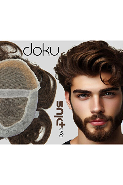 SACPROTEZİM Protez Saç Qa8 - 8x10 PLUS - Renk 1b( Koyu Kestane ) Ince Telli Her Yöne Taranabilen %100 Insan Saçı
