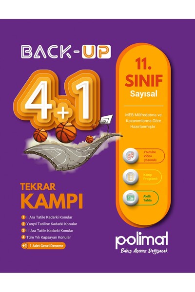 Polimat Yayınları Polimat 2025 11. Sınıf Sayısal Back-Up 4+1 Kamp Kitabı