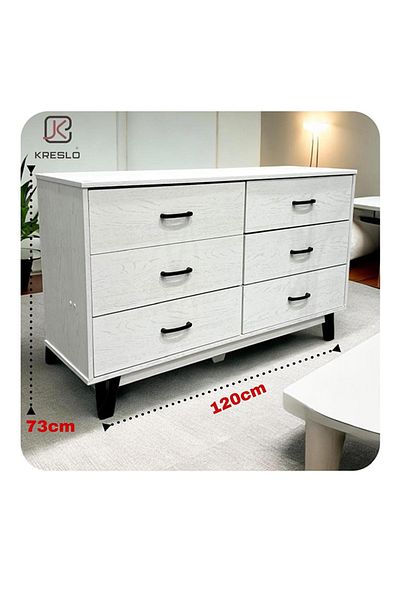 Generic Wooden chest or dresser with 6 drawers 120 x 74 cm
