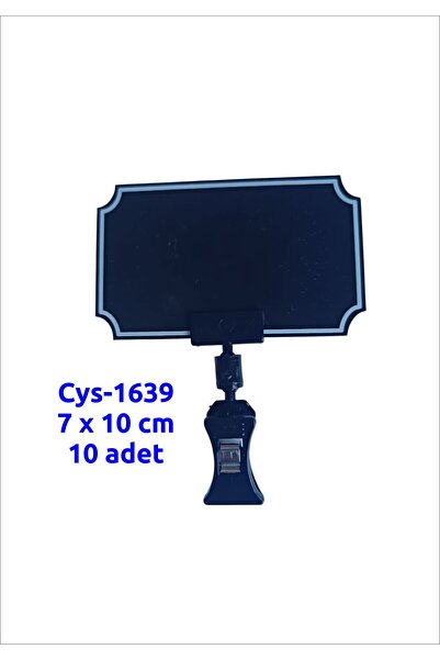 1639m Pvc Siyah Fiyat Etiket Yazılıp ,silinebilir Ayarlanır Mandallı ,6x10 Cm 10 Ad