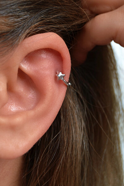 Sacce Scarves&Accessories Yıldız Mini Tragus Piercing Helix Kıkırdak Gümüş Renk
