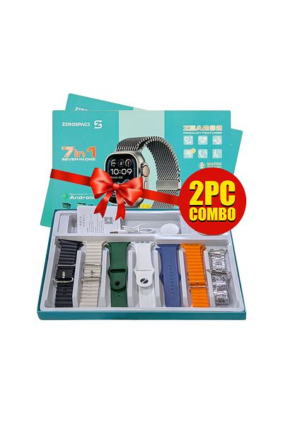 ZERO SPACE Ultra Smart Watch With Amoled Display, 7 Custom Straps, Advanced Health & Fitness Tracking, A