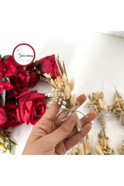 Gelincimherşey Set of 10 Fancy Boutonnieres for Groom and Friends
