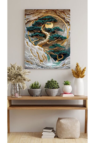 Genel Markalar ALTIN AĞAÇ KANVAS TABLO EV DUVAR SALON ODA MUTFAK HOL HEDİYELİ...