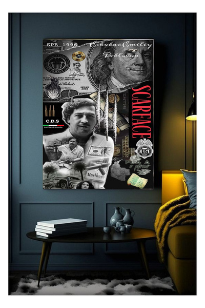 UĞUR STORE US PABLO ESCOBAR KANVAS TABLO CANVAS EV DUVAR DEKARASYON DUVAR SÜS...