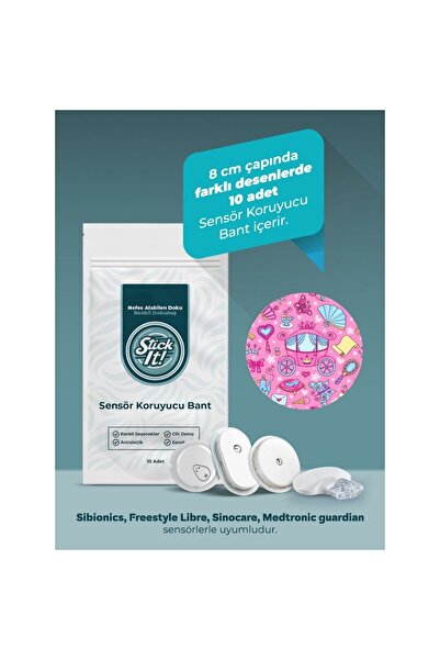 StickIT FreeStyle Libre Sibionics Sinocare Medtronic Sensör Koruyucu Bant – Sevimli