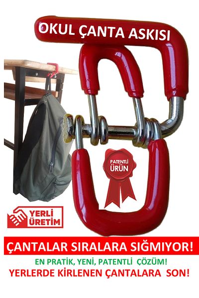 mintikbirler School Bag Strap 2 Pieces Student Desk Hanger Organizer Organizer Apparatus