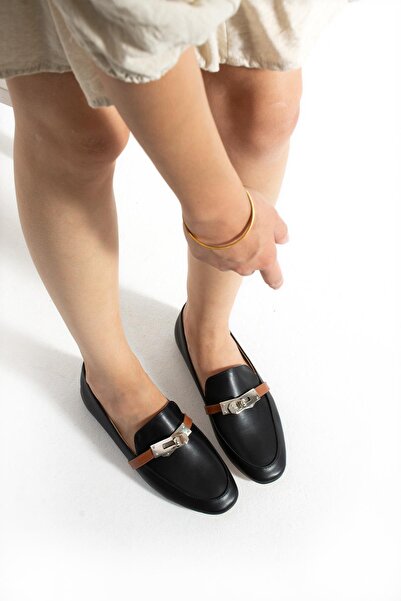 diclepolat Жіночі лофери на підборах з пряжкою Loriza Чорні