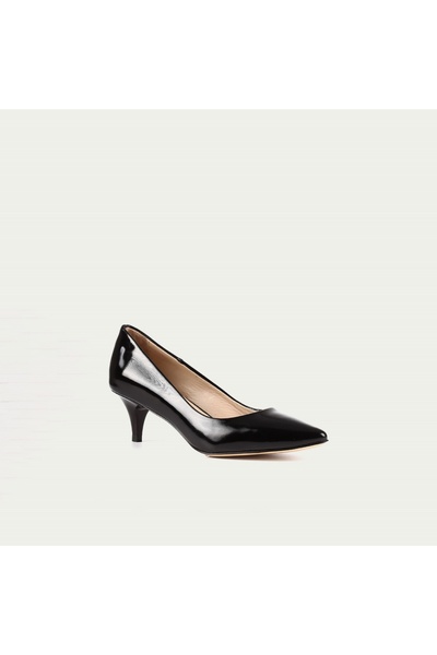 TOGO Siyah Rugan Hakiki Deri Kadın 7 Pont Stiletto [001312]