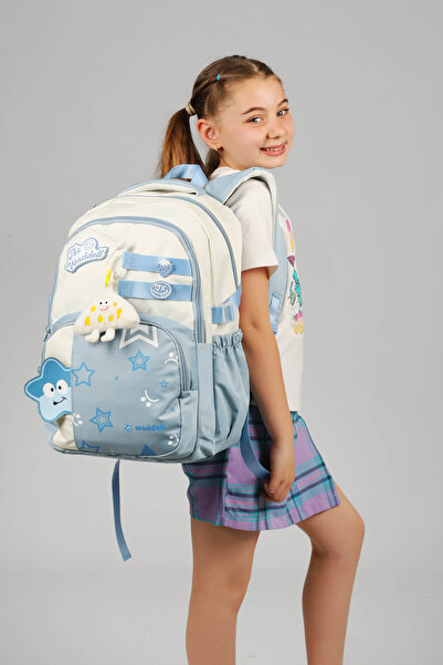 Çanta Trend Rucsac de școală impermeabil și cu model de lux și buzunare multiple + breloc