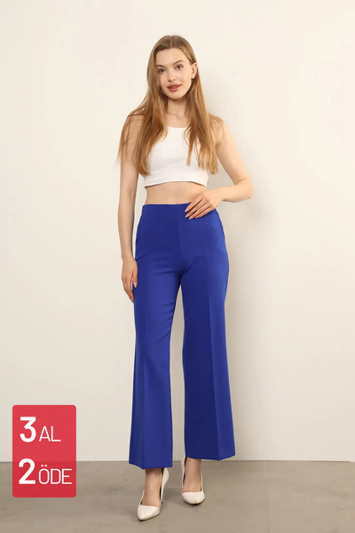 Balenbi 1003 Palazzo High Waist Lycra Woven Women's Trousers