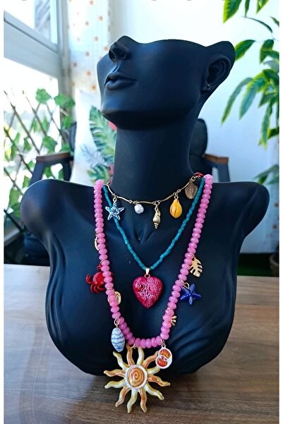 Bo Takı ve Aksesuar قلادة سون شارمل موديل العلامة التجارية مكونة من 3 قطع