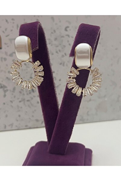 bettin tasarım Taş Detaylı Taşlı Abiye Kadın Bijuteri Küpe