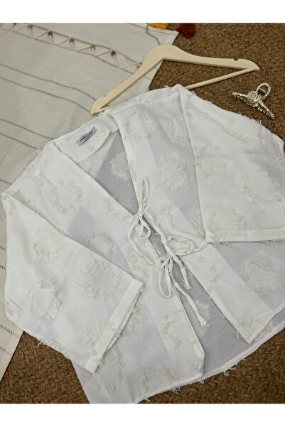 Noa&Noa كيمونو نسائي أنيق مع تفاصيل شراشيب وأربطة