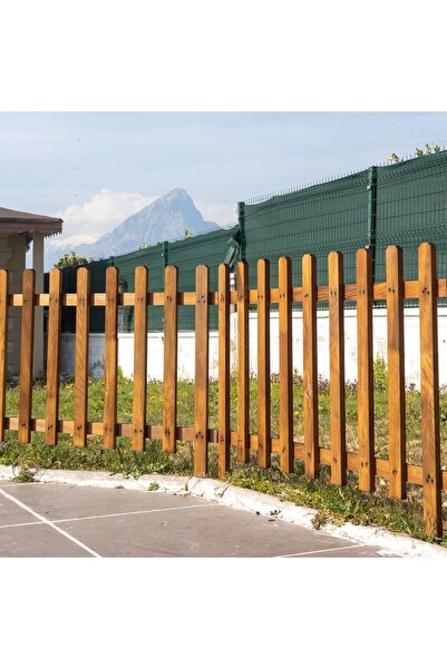 pinoxi Ahşap Büyük Boy Kazıklı Bahçe Çiti