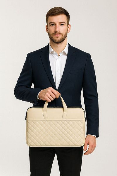 Moda West Premium Quilted Pattern Briefcase File Computer Bag Compatible with 15" & 16" Inch Laptop Notebook Tablets