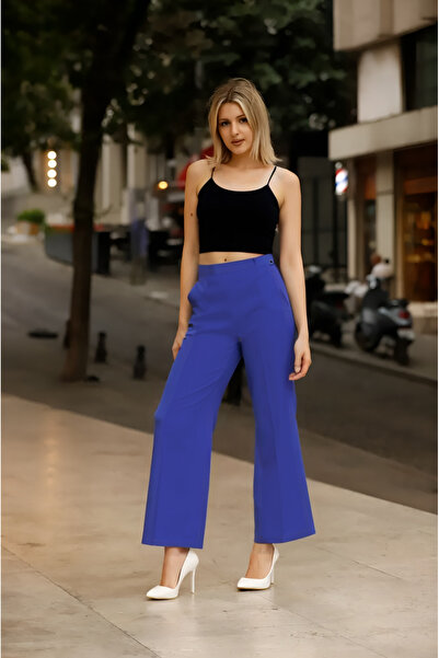 Feela Moda 1002 Palazzo High Waist Lycra Woven Women's Trousers