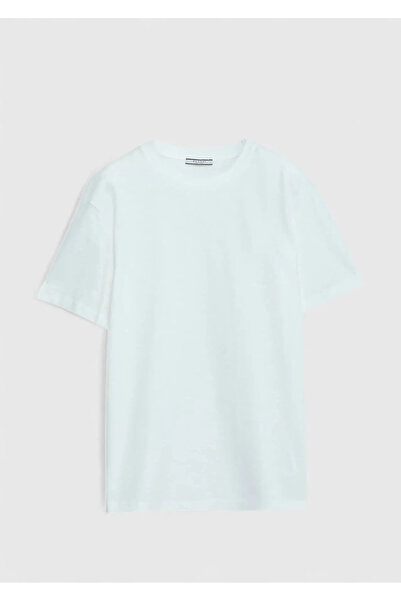 Ramsey Μπλουζάκι Ecru Plain Crew Neck 100% βαμβάκι