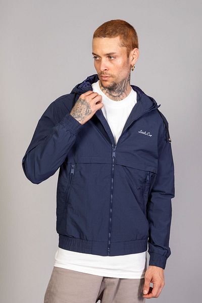 LTC Jeans Ανδρικό ελαφρύ ανοιξιάτικο μπουφάν Indigo Hooded - Crinkle Design