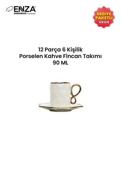 Enza Motto 6’lı Porselen Kahve Fincanı Takımı