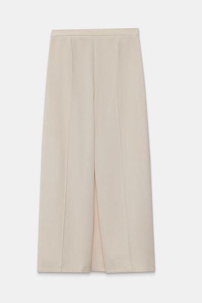 Setre Beige Waist Detailed Trousers Skirt
