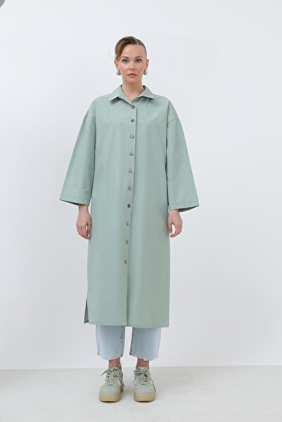 Loreen Γυναικείο Μακρύ Πουκάμισο Φόρεμα - 20656GML - Πράσινο