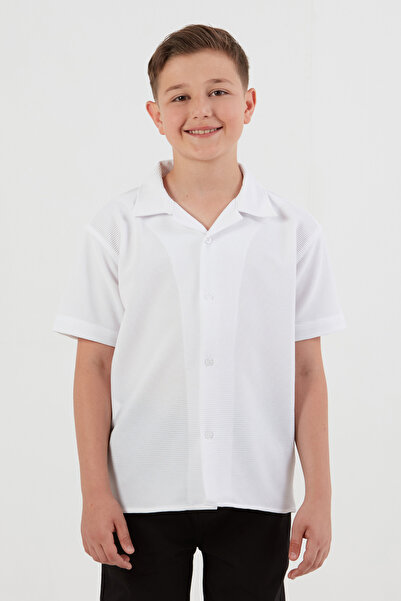 Fulla Moda Ribbed Short Sleeve Boy's Shirt
