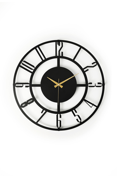 Muyika Design Duvar Saati 41cm Sessiz Mekanizma Siyah Metal Kasa-bunnela Yeni...